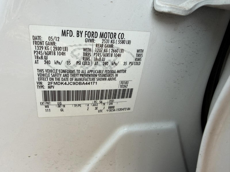 Used Front Right Seat Front fits: 2013 Ford Edge bucket air bag w/o he