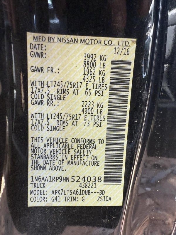 Used Alternator fits: 2017 Nissan Titan xd 5.6L gasoline Grade B