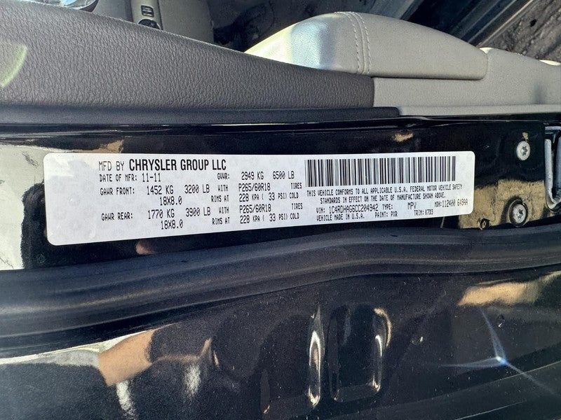 Used Automatic Transmission Assembly fits: 2012 Dodge Durango AT 4x2 3