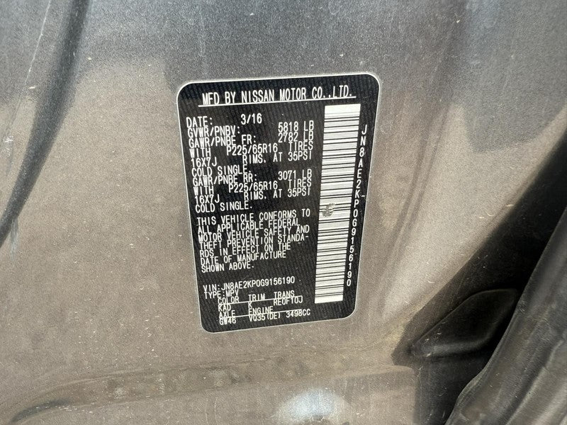 Used Steering Column fits: 2016 Nissan Quest Dash Shift tilt wheel w/o