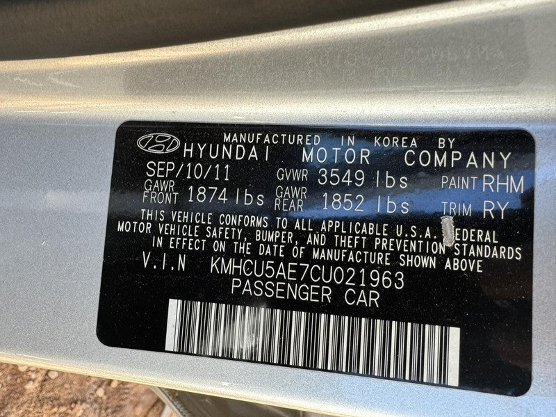 Used Automatic Transmission Assembly fits: 2012 Hyundai Accent AT 6 Sp