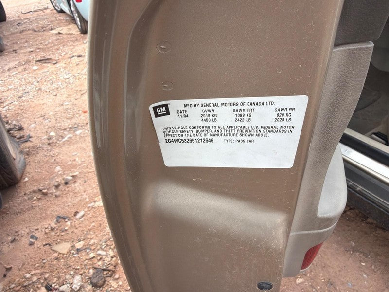 Used Front Left Seat Front fits: 2005 Buick Lacrosse bucket opt AR9 cl