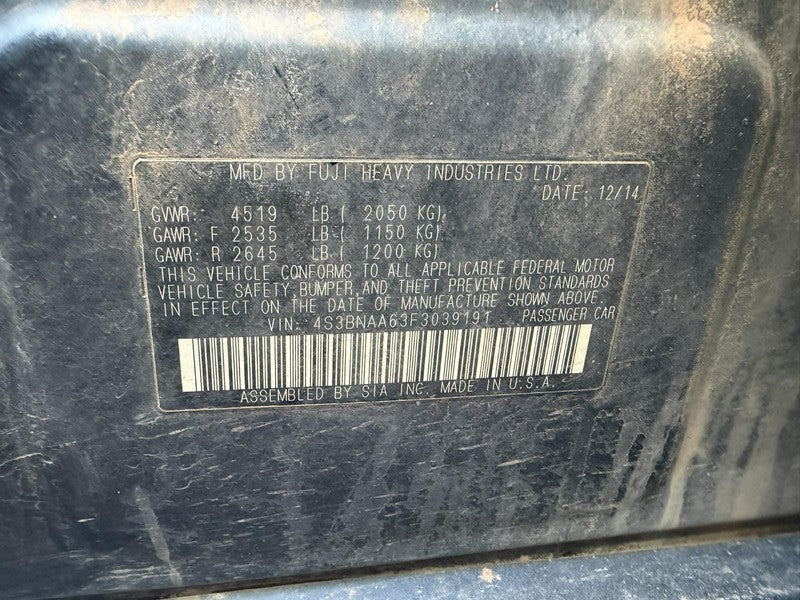 Used ABS Pump and Motor Assembly fits: 2015 Subaru Legacy Pump vehicle