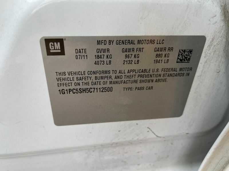 Alternator VIN P 4th Digit Limited Fits 11-16 CRUZE 444228