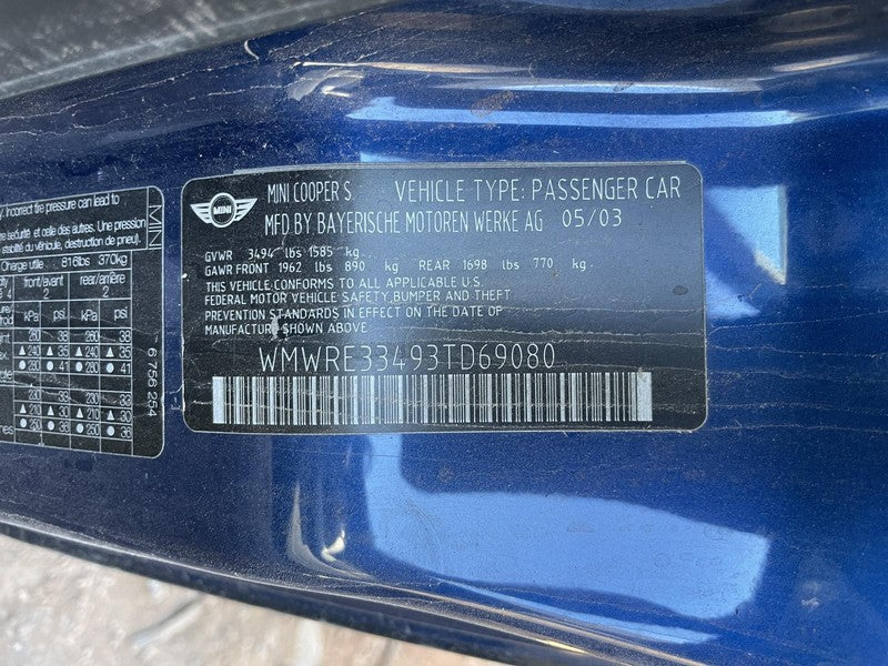 Used Right Headlight Assembly fits: 2003 Mini COOPER HT xenon HID Righ