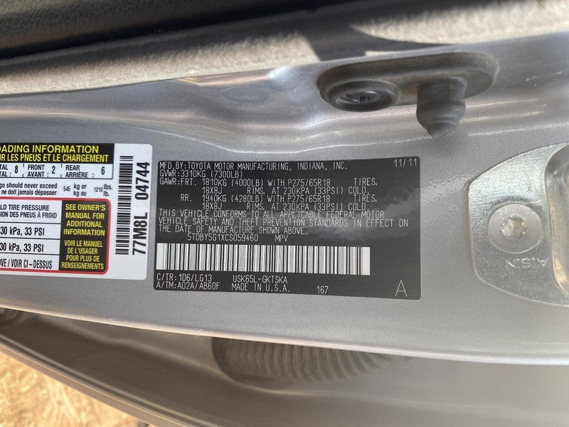 Used Right Door Mirror fits: 2012 Toyota Sequoia Power heated w/o powe