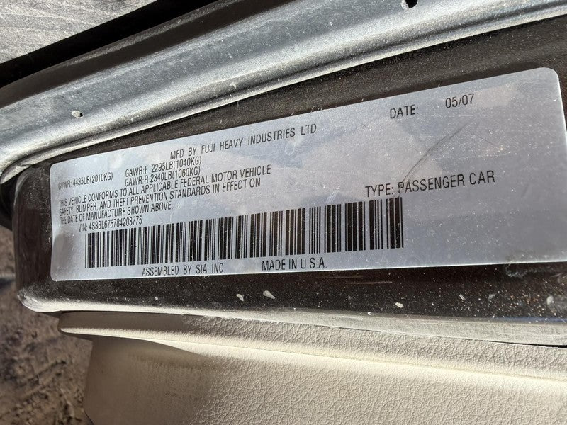 Used Alternator fits: 2008 Subaru Legacy 2.5 Grade A