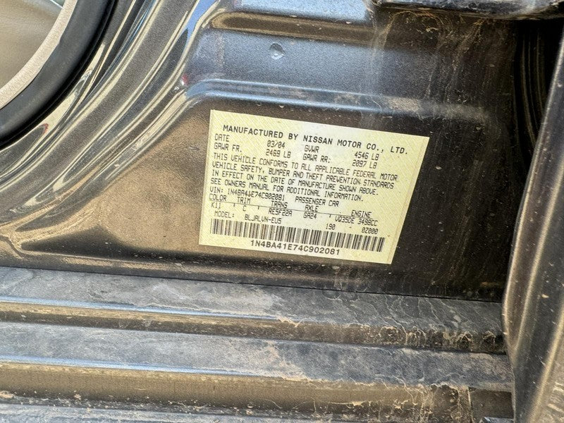 Used Engine Complete Assembly fits: 2004 Nissan Maxima 3.5L VIN B 4th 