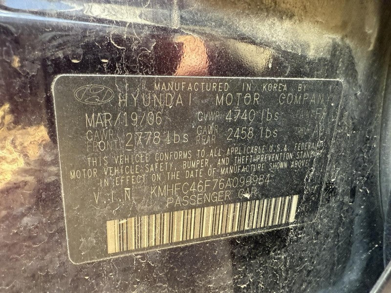 Used Lower Air Cleaner Assembly fits: 2006 Hyundai Azera 3.8L lower Lo