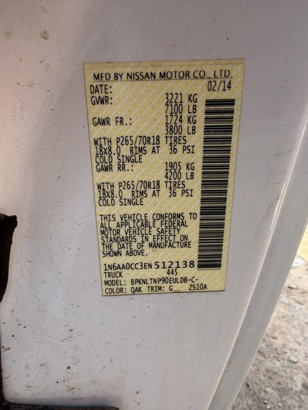 Used ABS Pump and Motor Assembly fits: 2014 Nissan Titan Pump vehicle 