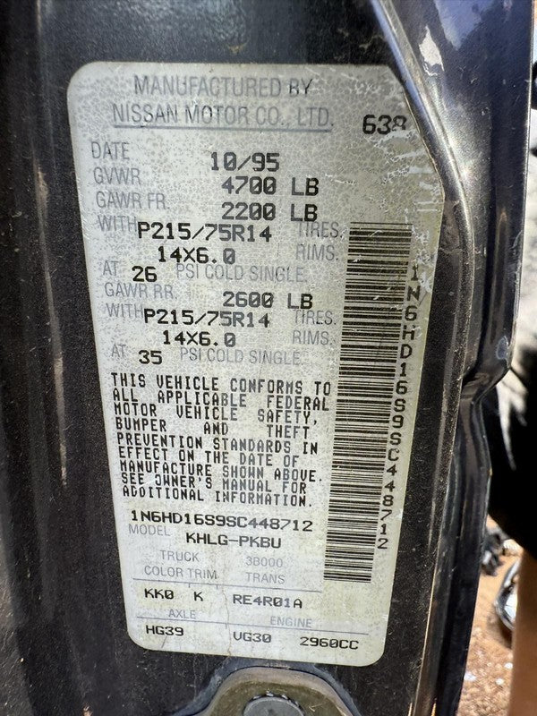 Used Air Cleaner Assembly fits: 1995 Nissan PICKUP 6 cylinder Grade A