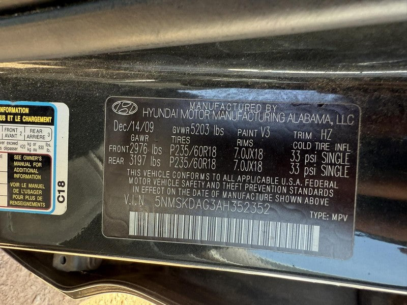 Used Engine Complete Assembly fits: 2010 Hyundai Santa fe 3.5L VIN G 8