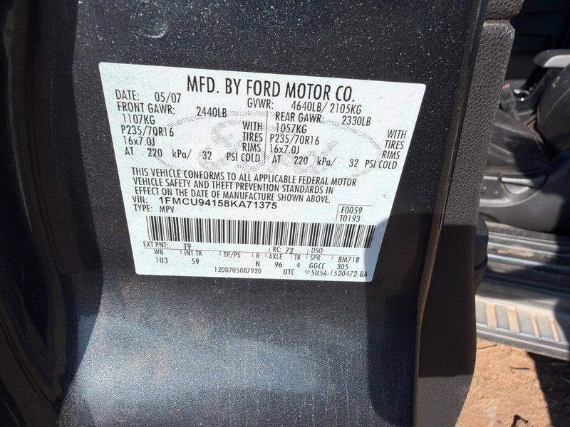 Used Front Left Seat Front fits: 2008 Ford Escape bucket air bag elect