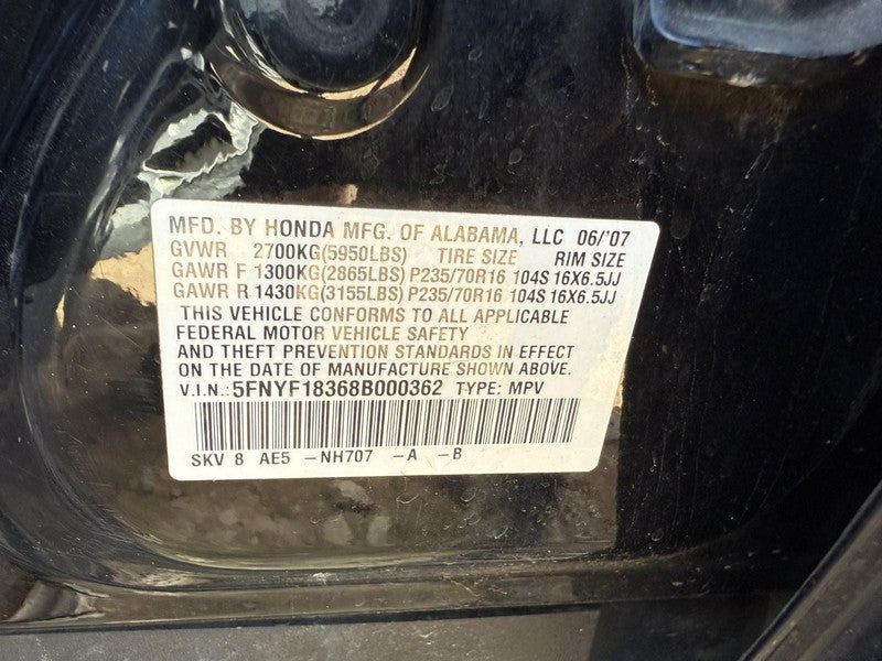 Used Automatic Transmission Assembly fits: 2008 Honda Pilot AT 3.5L AW