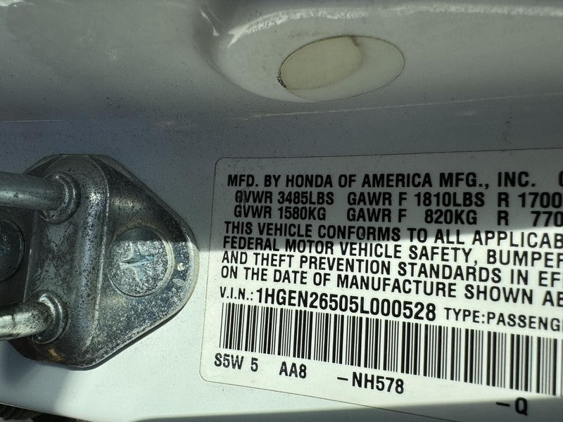 Used Engine Complete Assembly fits: 2005 Honda Civic 1.7L SOHC CNG VIN