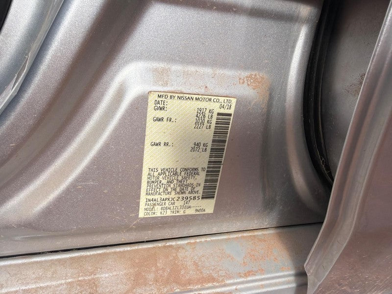 Used Alternator fits: 2018 Nissan Altima 2.5L 4 cylinder Grade A