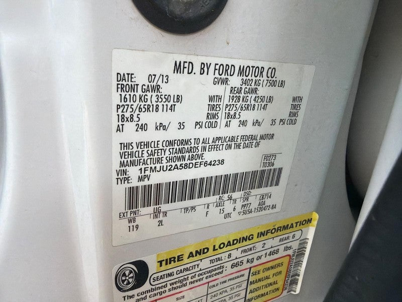 Used Air Cleaner Assembly fits: 2013 Ford Expedition 5.4L 3V from 02/1
