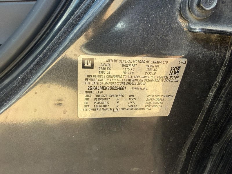 Used Rear Left Door Assembly Rear Side fits: 2013 Gmc Terrain w/privac