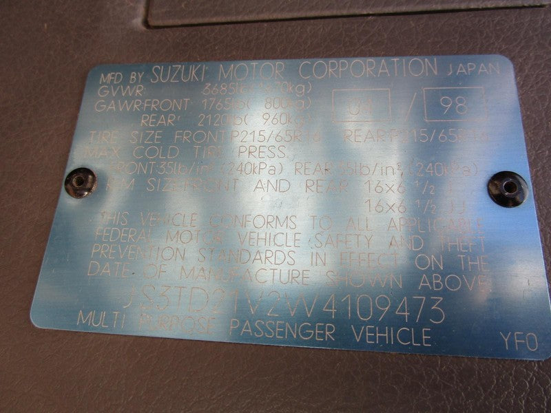 Used A/C Compressor fits: 1998 Suzuki Sidekick 1.8 Grade A