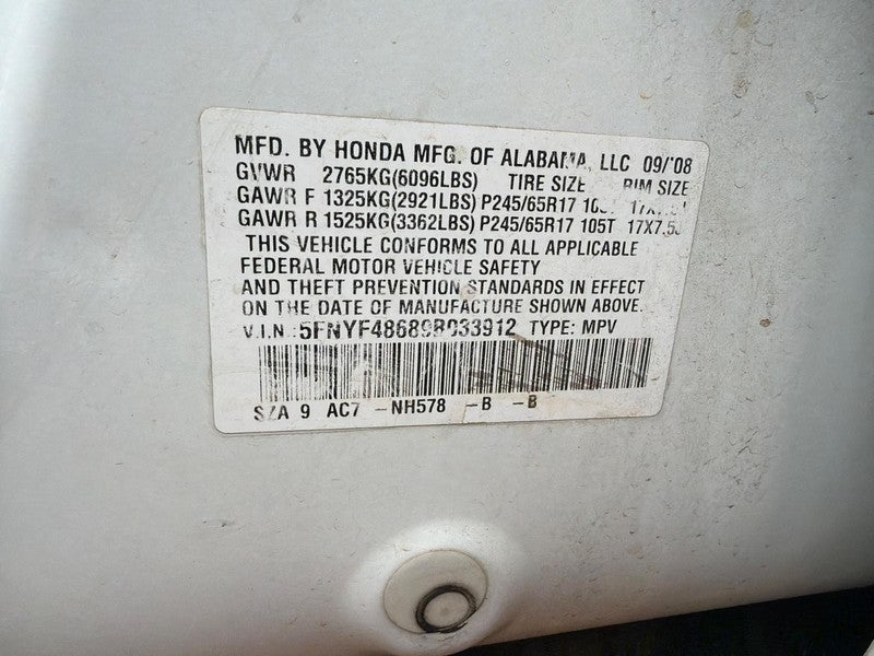 Used Roof Panel Glass fits: 2009 Honda Pilot  Grade A