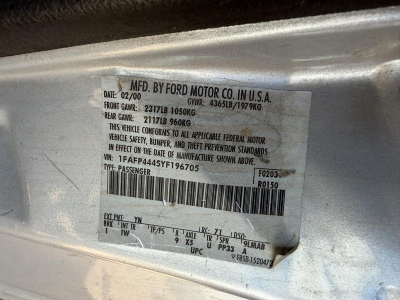 Used Alternator fits: 2000 Ford Mustang 6 cylinder Grade A