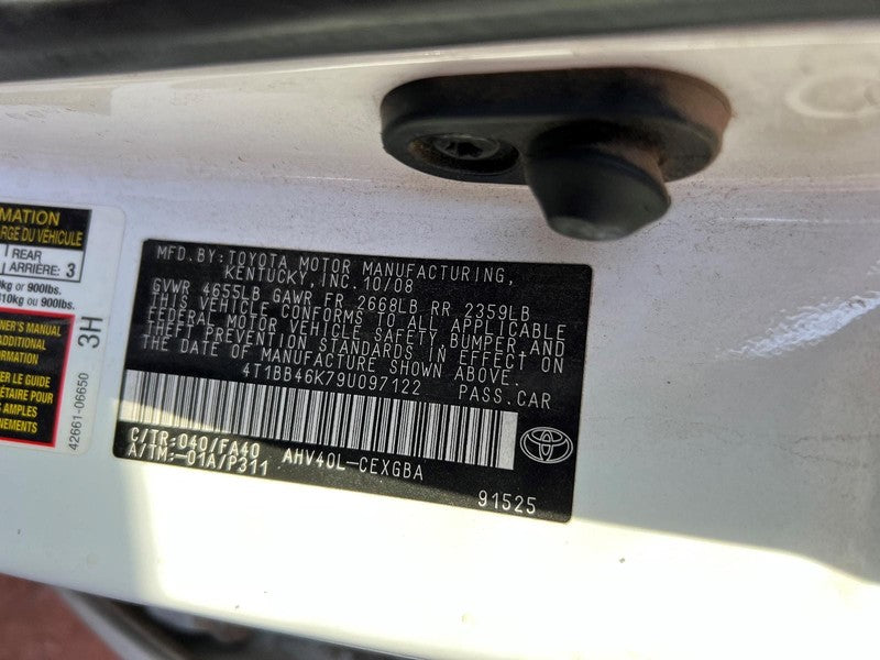 Used Automatic Transmission Assembly fits: 2009 Toyota Camry AT VIN B 