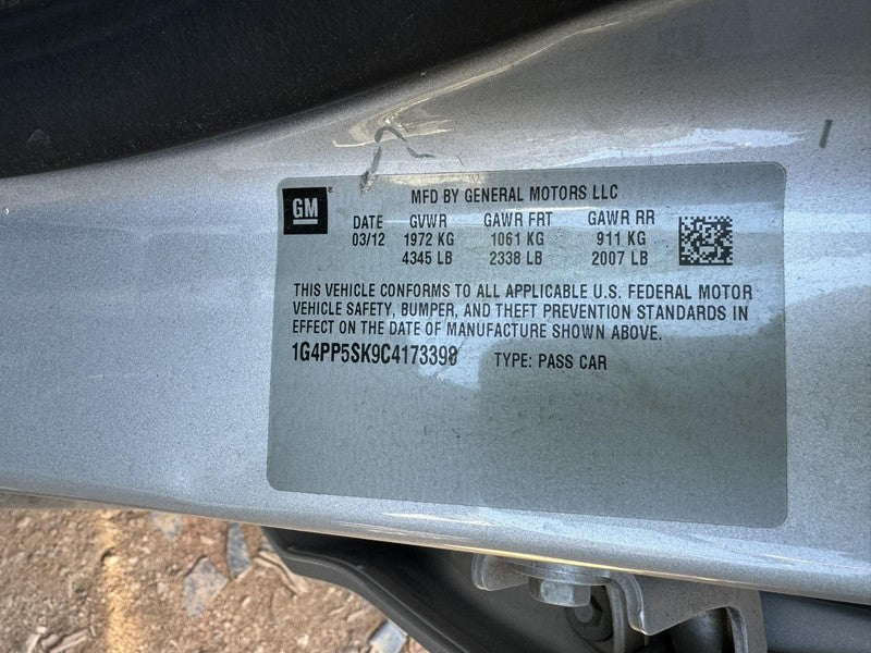 Used Automatic Transmission Assembly fits: 2012 Buick Verano AT Grade 