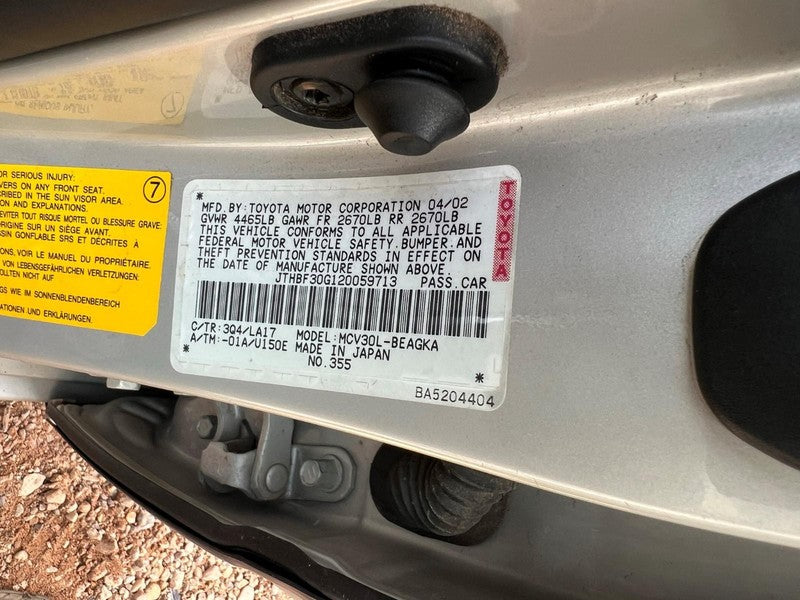 Used Automatic Transmission Assembly fits: 2002 Lexus ES300 AT Grade A