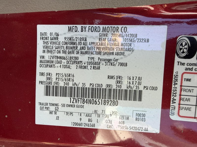 Used Alternator fits: 2006 Ford Mustang 4.0L SOHC Grade A
