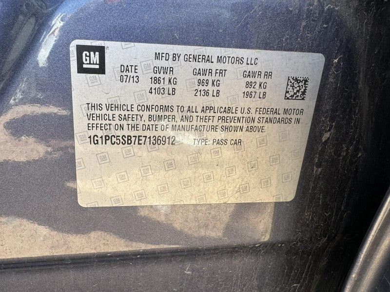 Used Automatic Transmission Assembly fits: 2014 Chevrolet Cruze AT 1.4