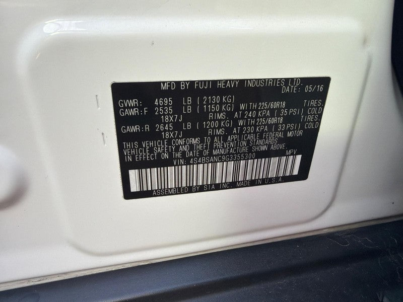 2016 - 2017 Subaru Legacy Limited 2.5L Engine Fuse Box