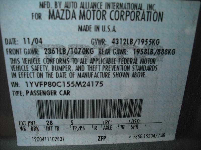 Used Rear Back Glass fits: 2005 Mazda 6 roof mounted antenna Rear Grad