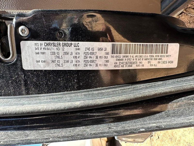 Used Left Tail Light Assembly fits: 2013 Chrysler Town & country Left 