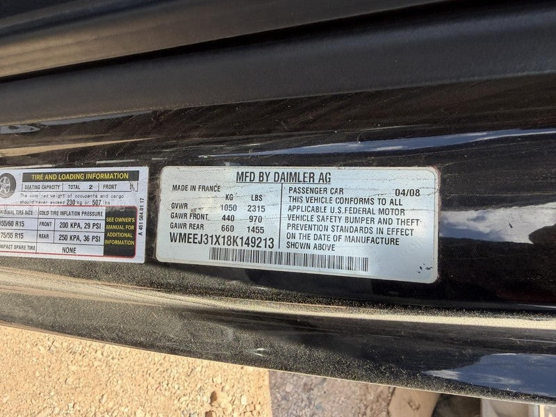 Used Air Cleaner fits: 2008 Smart  Grade A