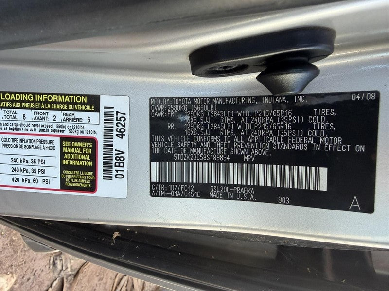 Used Seat Rear fits: 2008 Toyota Sienna Seat Rear Grade A