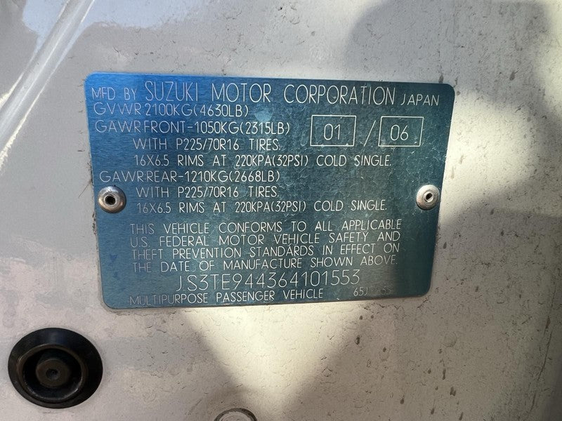 Used Automatic Transmission Assembly fits: 2006 Suzuki Vitara AT Grand