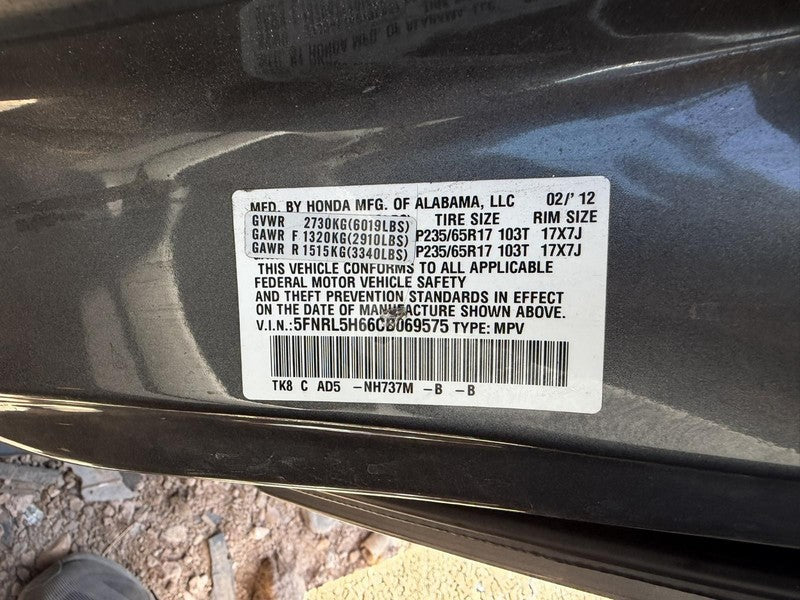 Used Air Cleaner fits: 2012 Honda Odyssey Grade A
