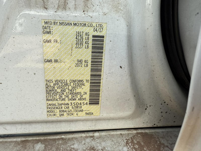 Used Engine Complete Assembly fits: 2017 Nissan Altima 2.5L VIN A 4th 