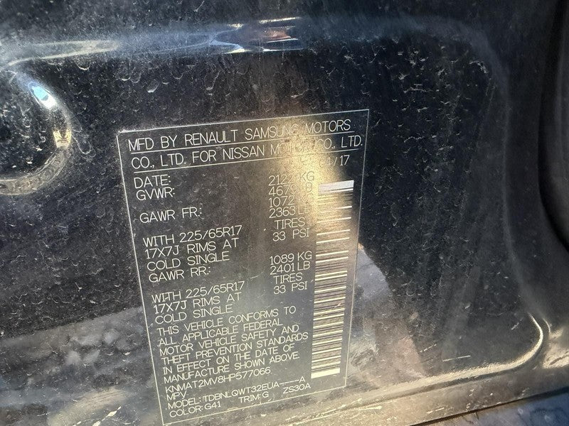 Used Front Right Door Assembly Front fits: 2017 Nissan Rogue electric 