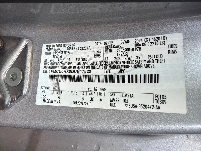 Used Steering Column fits: 2013 Ford Escape Floor Shift tilt and teles