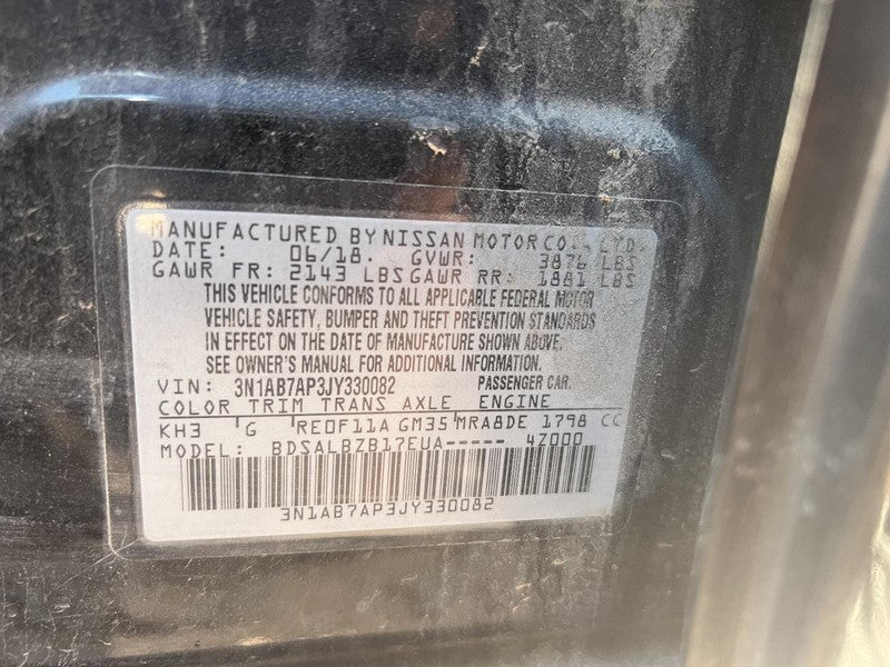 Used Engine Complete Assembly fits: 2018 Nissan Sentra 1.8L VIN A 4th 