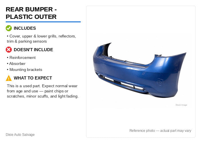 Used Rear Bumper Assembly Rear fits: 2016 Hyundai Sonata Korea built h