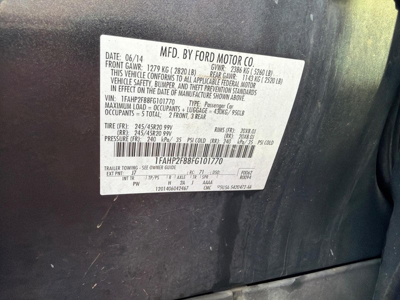 Used Front Right Seat Belt Front fits: 2015 Ford Taurus bucket seat pa