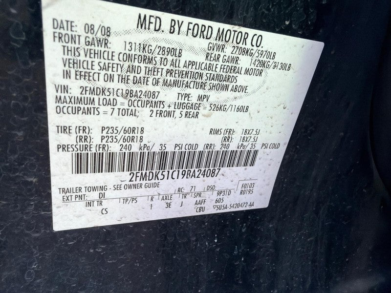 2009 Ford Flex Seat Rear