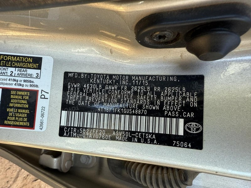 Used Automatic Transmission Assembly fits: 2016 Toyota Camry AT VIN F 