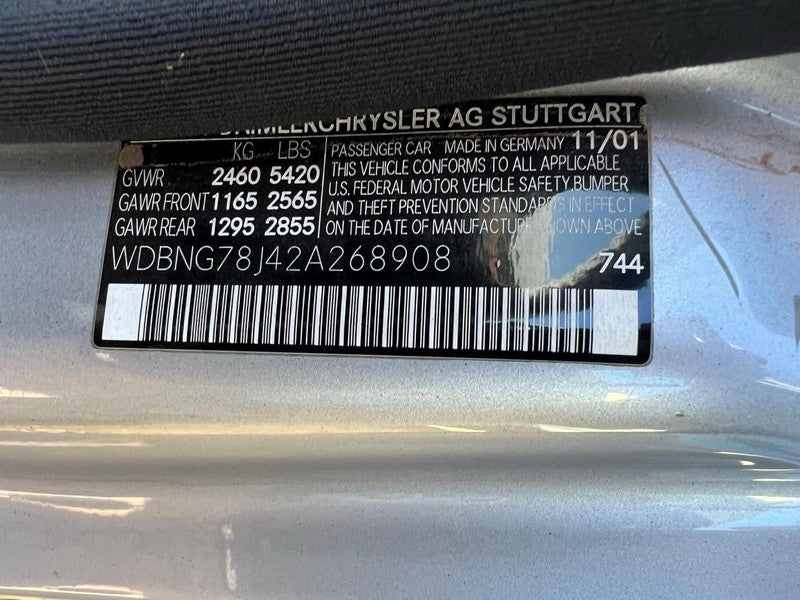 Used Engine Complete Assembly fits: 2002 Mercedes-benz Mercedes s-clas