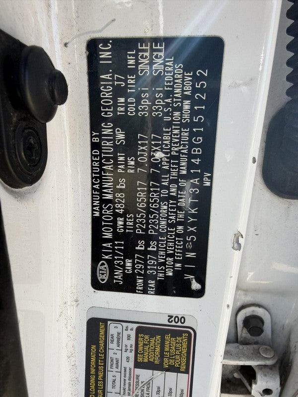 2011 Kia Sorento Transmission Bell Housing