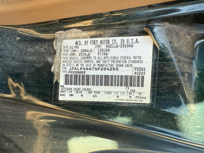 Used Air Cleaner Assembly fits: 1995 Ford Mustang 6-232 3.8 Grade A