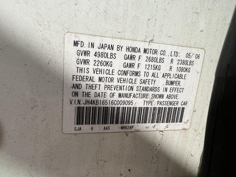 Used Automatic Transmission Assembly fits: 2006 Acura Rl AT thru engin