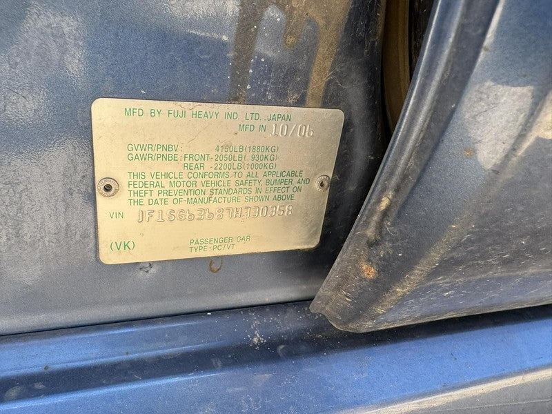 Used Engine Complete Assembly fits: 2007 Subaru Forester 2.5L VIN 6 6t